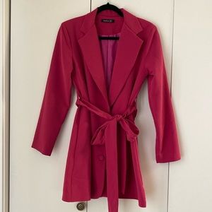 Boohoo Hot Pink Blazer dress